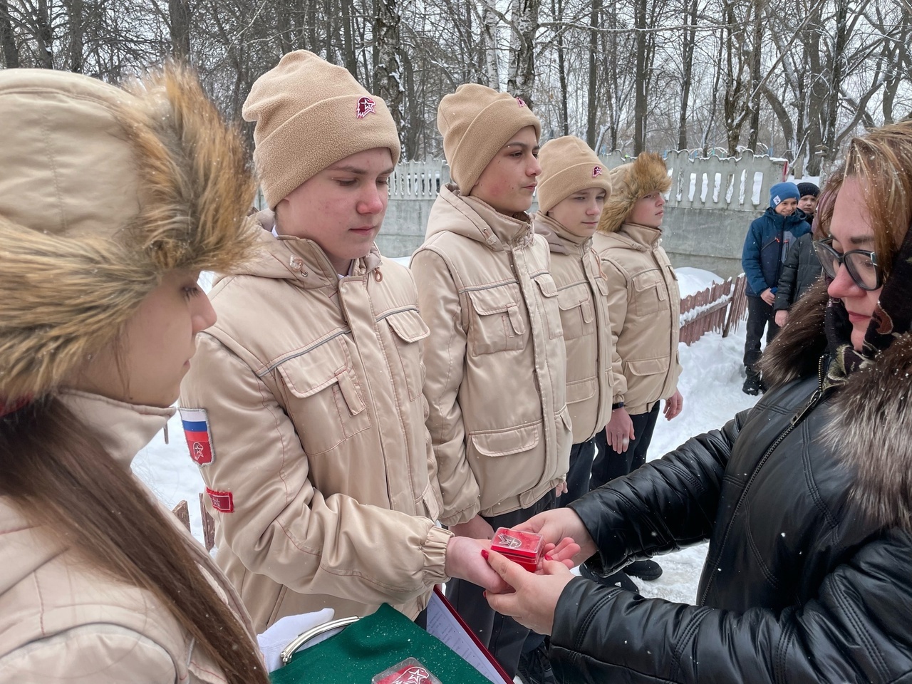 15 февраля в День воинской Славы России юнармейский отряд Спартак принимает в свои ряды юнармейцев.